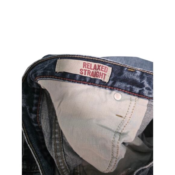 Men's Size 36x32 Medium Wash Straight Leg Jeans Relaxed  Basics Casual School - Picture 5 of 6